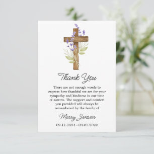 Lavendel-Kreuz-Mitgefühl-Dankeschön-Karte Dankeskarte