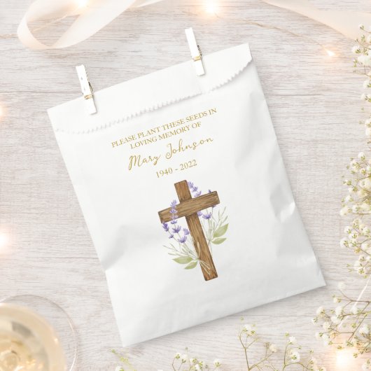 Lavendel-Kreuz-Samenpackung Trauerbeutel Geschenktütchen (Ausgeschnitten)