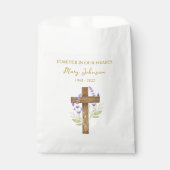 Lavendel-Kreuz-Trauer-Andenkenbeutel Geschenktütchen (Vorderseite)