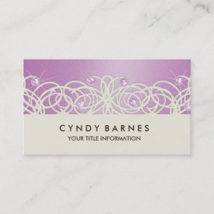 Lavendel-Kristalle und Lace-Business-Card Visitenkarte