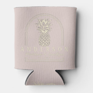 Lavendel-Kuss-Ananas-Hochzeitsbogen & Name Dosenkühler