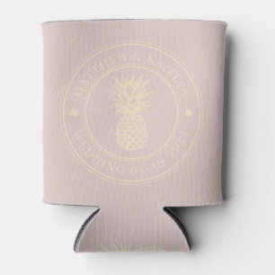 Lavendel Kuss Ananas Hochzeitskamm & Namen Dosenkühler