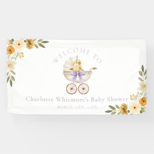Lavendel-Kutschen-Willkommensbanner Babyparty Banner
