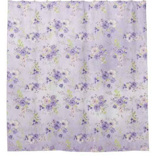 Lavendel Landschaftliche Rose Duschvorhang (Vorderseite)