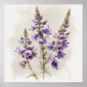 Lavendel Larkspur Blume Art Print Poster (Vorne)