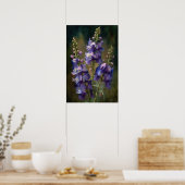 Lavendel Larkspur Blume Art Print Poster (Küche)