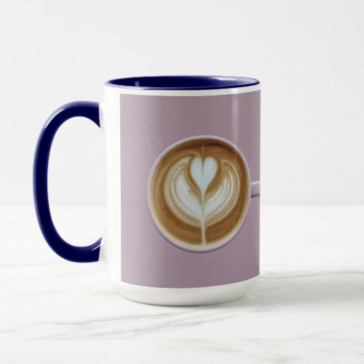 Lavendel-Latte-Kooperationskunst-Herz-Kombitasse Tasse (Links)