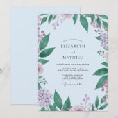 Lavendel-Laub-Eukalyptus-Hochzeit Einladung (Vorne/Hinten)
