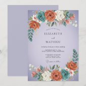 Lavendel Lebendige Boho-Hochzeit Einladung (Vorne/Hinten)