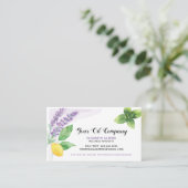 Lavendel, Lemon und Peppermint Essenzielle Öle Visitenkarte (Stehend Vorderseite)