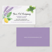 Lavendel, Lemon und Peppermint Essenzielle Öle Visitenkarte (Vorne/Hinten)