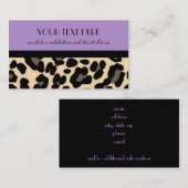 Lavendel-Leopard Visitenkarte (Vorne/Hinten)