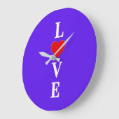 Lavendel-LIEBE Große Wanduhr (Winkel)