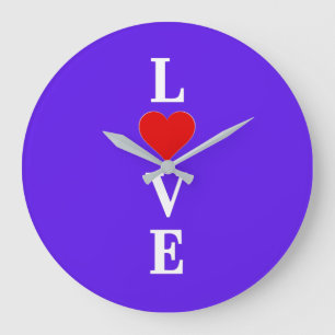Lavendel-LIEBE Große Wanduhr