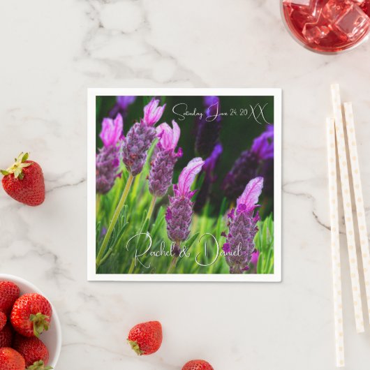 Lavendel, Liebe & Hingabe, Hochzeit Serviette (Beispiel)