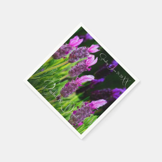 Lavendel, Liebe & Hingabe, Hochzeit Serviette (Ecke)