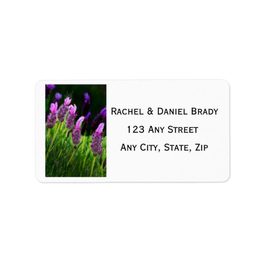 Lavendel, Liebe & Hingabe, Hochzeitslabel Adressaufkleber (Vorne)