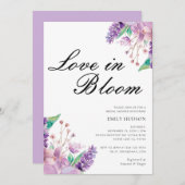 Lavendel-Liebe im Blumendusche Einladung (Vorne/Hinten)