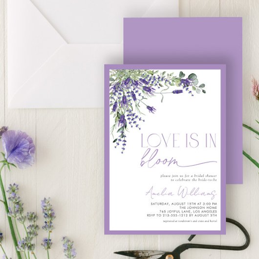 Lavendel Liebe ist in Blütenfarben Einladung