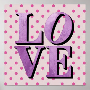 Lavendel Liebe Pink Polka Dot Poster