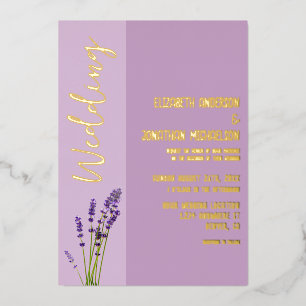 Lavendel-Liebes-Hochzeit Folieneinladung