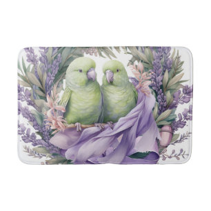 Lavendel-Liebesvögel Badematte