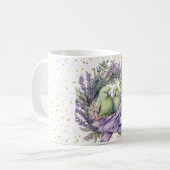 Lavendel Liebesvögel Kaffeetasse (Vorderseite Links)
