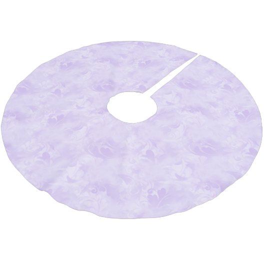 Lavendel Lila Abstraktes Federmuster Polyester Weihnachtsbaumdecke (Schrägansicht)