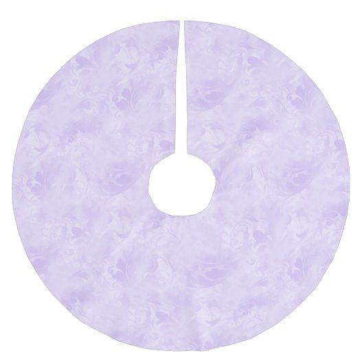 Lavendel Lila Abstraktes Federmuster Polyester Weihnachtsbaumdecke (Vorderseite)