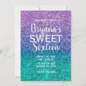 Lavendel Lila & Aquamarin Aqua Green Funkelnd Swee Einladung (Vorderseite)