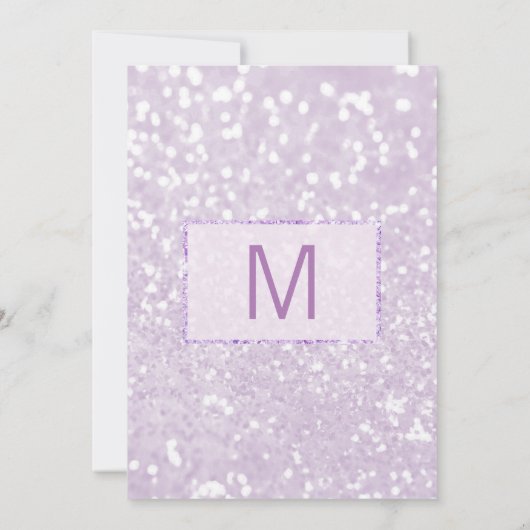 Lavendel lila aquamariner Marmor Glitzer Geburtsta Einladung (Rückseite)