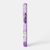 Lavendel Lila Aquarellblume Personalisiert iPhone Hülle (Linke Seite)