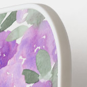 Lavendel Lila Aquarellblume Personalisiert Pickleball Schläger (Linke Seite)