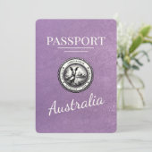 Lavendel Lila Australienpass Save the Date (Stehend Vorderseite)