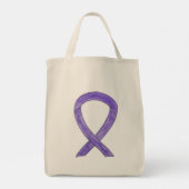 Lavendel Lila Awareness Ribbon Custom Totbeutel Tragetasche (Rückseite)