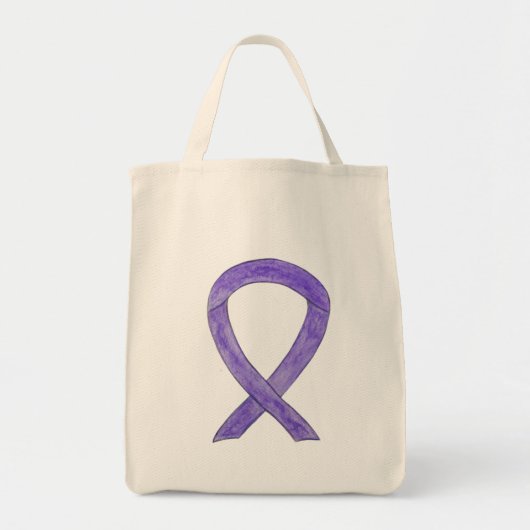 Lavendel Lila Awareness Ribbon Custom Totbeutel Tragetasche (Vorne)