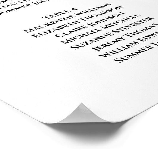 Lavendel Lila Babydusche 6 Tischbestellkarte Poster (Ecke)