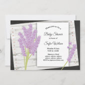 Lavendel, lila, Babydusche Einladung (Vorderseite)