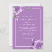 Lavendel Lila Bläserweiße Hochzeit Einladung (Vorderseite)