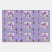 Lavendel Lila Blume Blumenpfropfen Wasserfarbe Geschenkpapier Set (Vorderseite 2)
