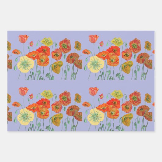 Lavendel Lila Blume Blumenpfropfen Wasserfarbe Geschenkpapier Set (Vorderseite 3)