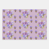 Lavendel Lila Blume Blumenpfropfen Wasserfarbe Geschenkpapier Set (Vorderseite 2)