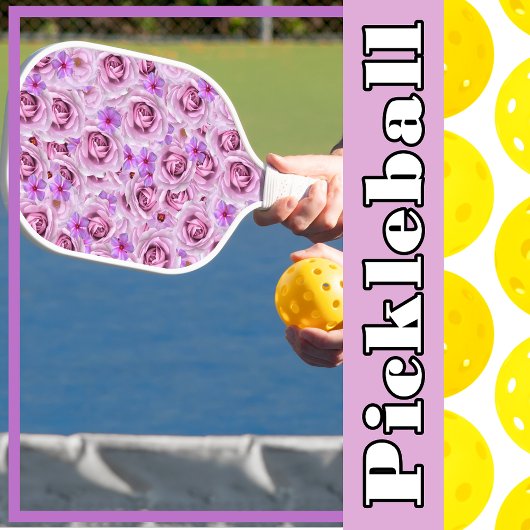 Lavendel Lila Blume Collage Floral Pickleball Schläger