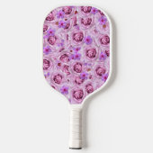 Lavendel Lila Blume Collage Floral Pickleball Schläger (Rückseite)