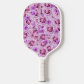 Lavendel Lila Blume Collage Floral Pickleball Schläger (Vorderseite)