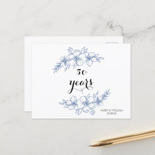 Lavendel lila Blumen zum 50. Hochzeitstag Postkarte