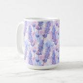 Lavendel Lila Blumenästhetische Cotattacore Kaffeetasse (Vorderseite Links)