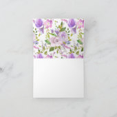 Lavendel-lila BlumenBrautparty danken Ihnen Dankeskarte (Innenseite)