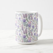 Lavendel-Lila-Blumenmuster-Cotgore Kaffeetasse (VorderseiteRechts)