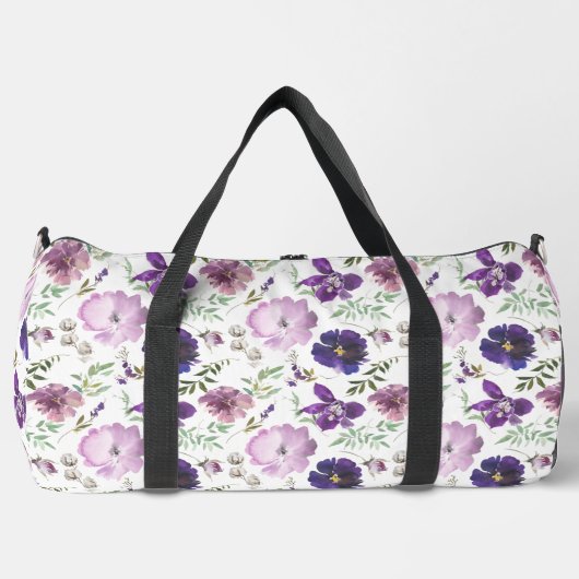 Lavendel Lila Blumenorchideen Duffle Bag (Vorderseite)
